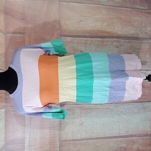 Rachel Multicolored Striped T-Shirt Dress NWT